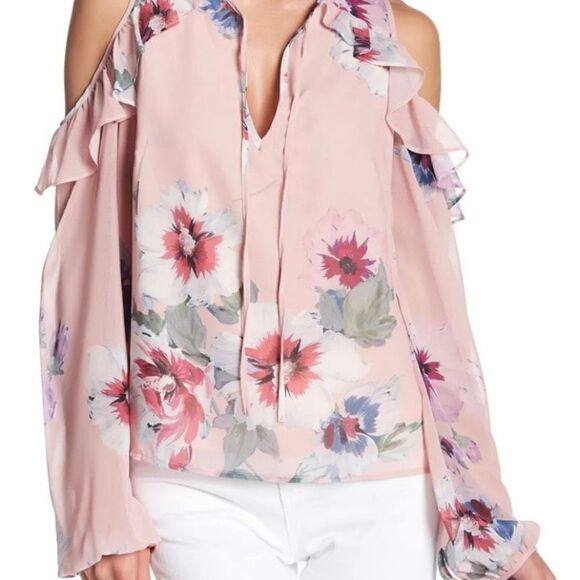 Yumi Kim XS Stella Cold Shoulder Pink Blouse REG. $135 (r1) - Picture 11 of 11